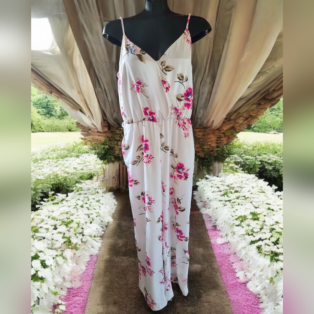 Dynamite Floral Wide Leg Palazzo Pantsuit